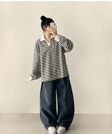 Momo Dangala Loose Fit Collar Sweatshirt