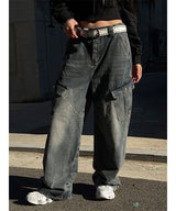 [Unisex] Dyeing denim cargo pants(2color)