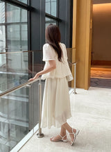Pulson Ruffle Banding Wrinkle Layered One Piece