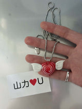 Red angel heart necklace (2 size) - 40cm (short ver.)