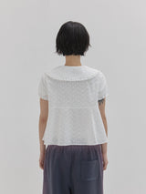 Vented Peter Pan Collar Blouse (White)
