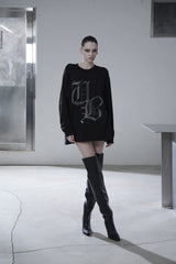 [MADE] beads long sleeve T_BLACK