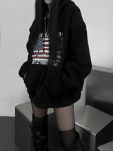 アメリカン フラッグ オーバーフィット フード(unisex / fleece-lined)