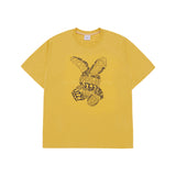 24FW レタリングラビットショートスリーブTシャツマスタード