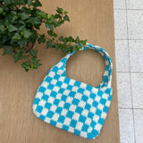 [MADE] Étang Baguette Bag | Checkerboard Sky Blue