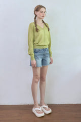 Sorbet Button Cardigan [Olive]
