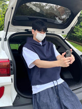 Semi crop hood vest