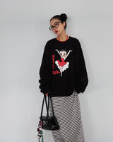 [UNISEX] ボーティー, ナッピング, オーバーサイズフィットスウェットシャツ