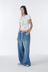 TENCEL WIDE DENIM PANTS (BLUE)
