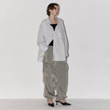 Essential pocket slit shirt  Light gray