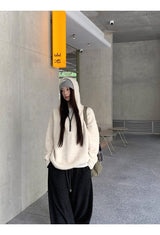 Niche Wide Hooded Wool Zip-Up Knitwear