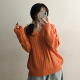 Tied V-neck twisted knitwear