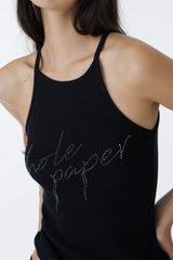 CUBIC HALTERNECK TANK TOP (BLACK)