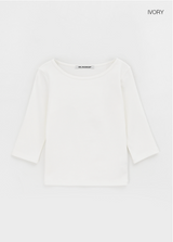 [B-BASIC] Standard Boat Neck 7/8 Sleeve T-Shirt 2SIZE
