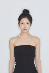 Pearl ribbon necklace