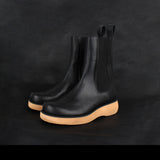 DAVID STONE HIGH-SOLE CHELSEA BOOTS (CAMEL)