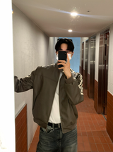  Mirei Two-Way Double Line Biker Leather Jacket