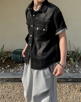 Weron Regular Denim Short Sleeve Shirt