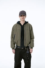 WASHED BOMBER JACKET (KHAKI)