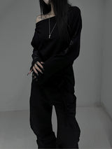 tattoo shirring long sleeve T (2color)