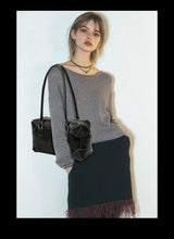 “DOLAT-ABAD” Suede Bowling Bag