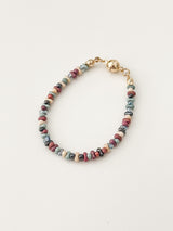 Plum Beads Initials Bracelet
