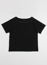 EYELET OFF SHOULDER TEE
