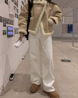 リブドワイドパンツ