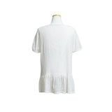 (2color) Dot Star Frill Mesh Half Sleeve Tee