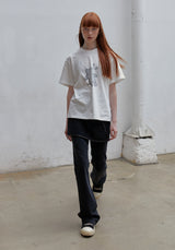 WASHED RIVET DENIM PANTS