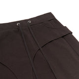 CUT-OUT MAXI LONG SKIRT (DEEP BROWN)