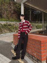 [wool21%] sway multi-stripe cardigan