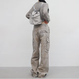 (Unisex) Bison Cargo Wide Denim