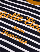 Oversized-fit stripe chain logo long sleeveless T-shirt Mustard (FCF3TS641M)