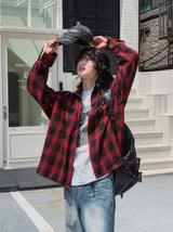 グローイングプリンティングベルベット長袖Tシャツ