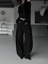 studded balloon wide pants (2color)