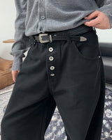 Kael Button Fly Curved Pants