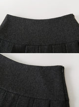 [SHOPPERMADE] ウィンターウールプリーテッドミニスカート(2color)