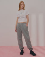 HEART RABBIT CROP TSHIRT-WHITE
