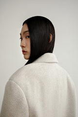 Fuzzy heavy wool coat, Light grey