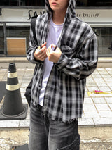 Blur Vintage Hooded Check Shirt