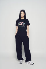 25SS ツインクルジュエリーバニーウィメンズショートスリーブTシャツ ブラック