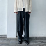 Textured Draped Wide Pants