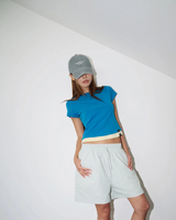 26SS WOMAN POINT LABEL LAYERED SHORT SLEEVE T-SHIRT