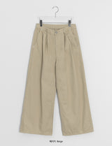 Tsukio Pintuck Cotton Wide Pants
