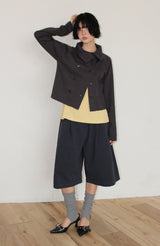 DOUBLE HIGH-NECK CARDIGAN