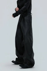 Waxed Biker Relaxed Leather Pants
