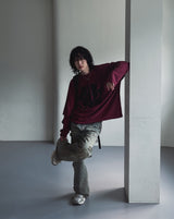 Denti damage brush denim pants