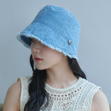 フレイドヘム ムーンバケットハット(Light Blue Denim)