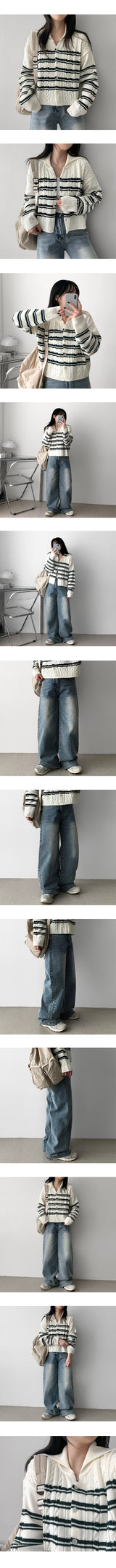 Bante  Sailor Collar Knitwear Cardigan